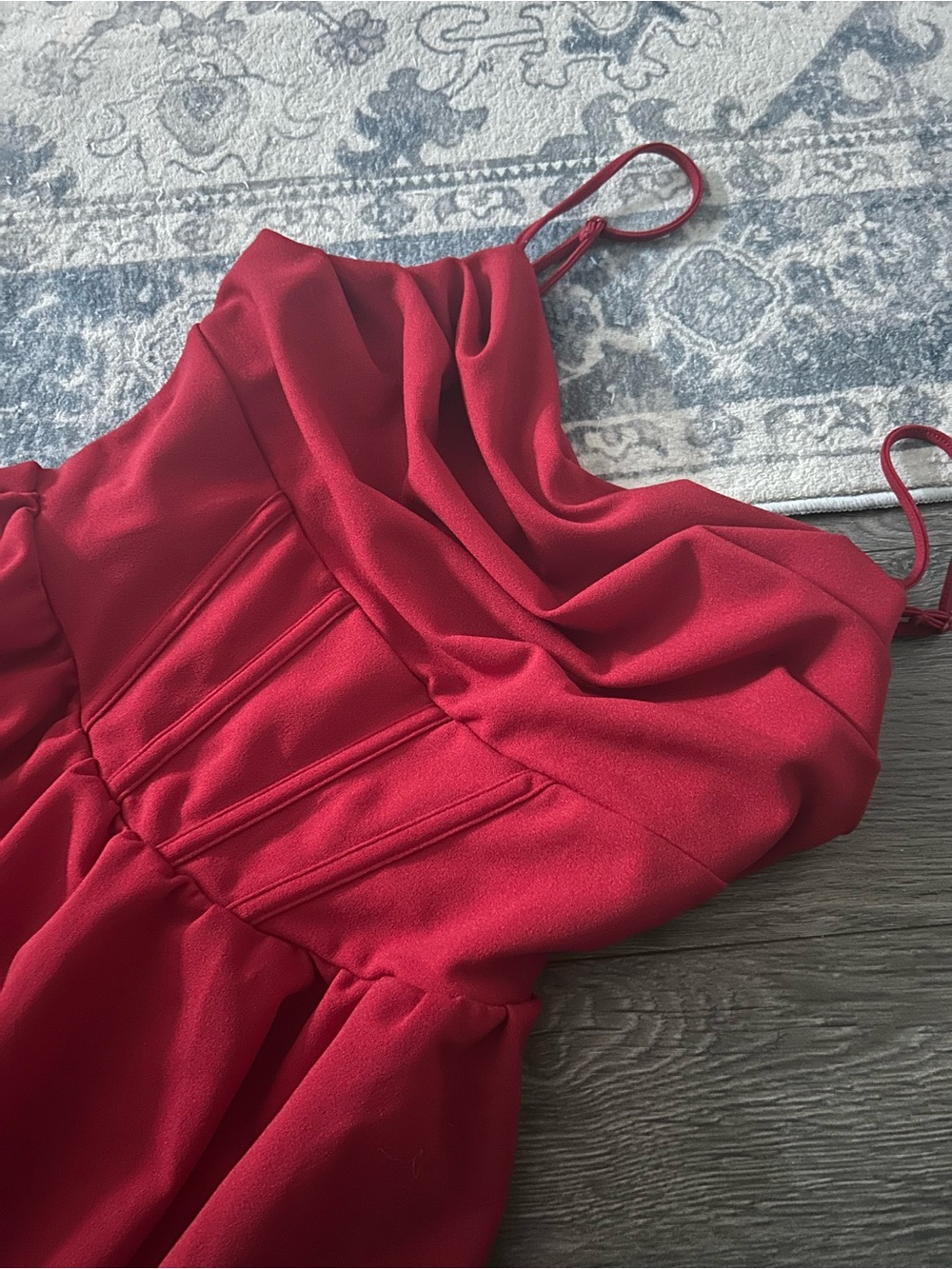 Windsor Red Mini Dress with Spaghetti Straps